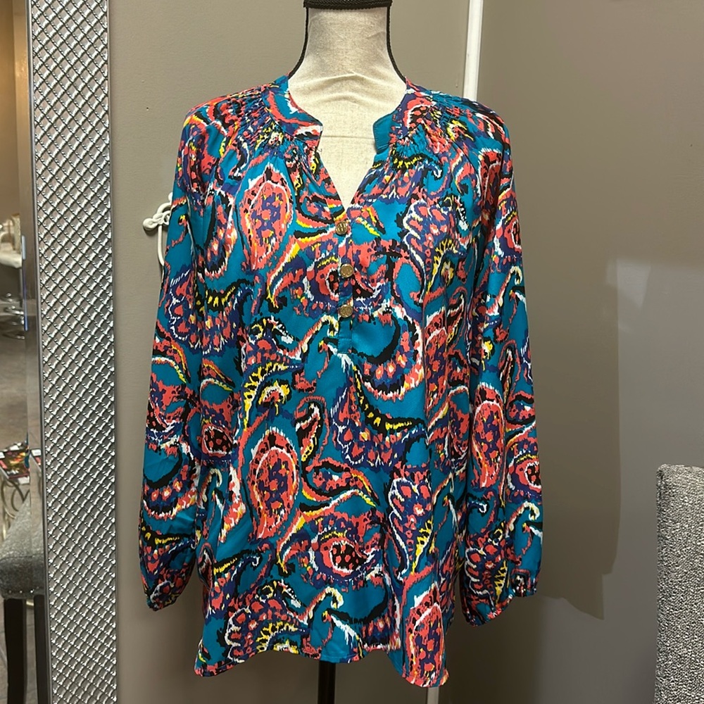 Tracy Negoshian blouse multi colored medium